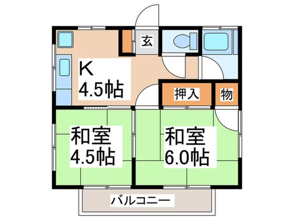 旭ハイツA棟の物件間取画像